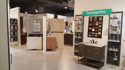 Hansgrohe display at Broadway Kitchens & Baths showroom