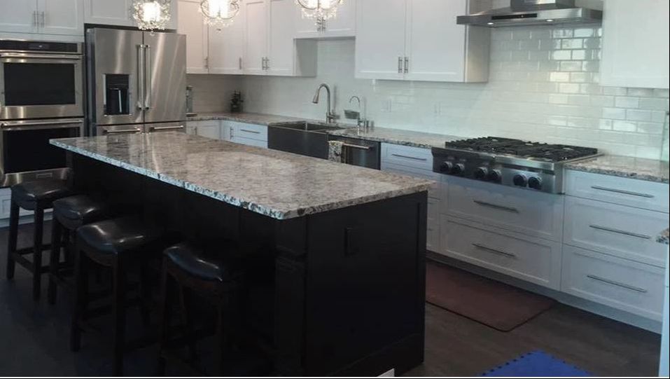 Broadway Kitchens & Baths, long countertop with matching island